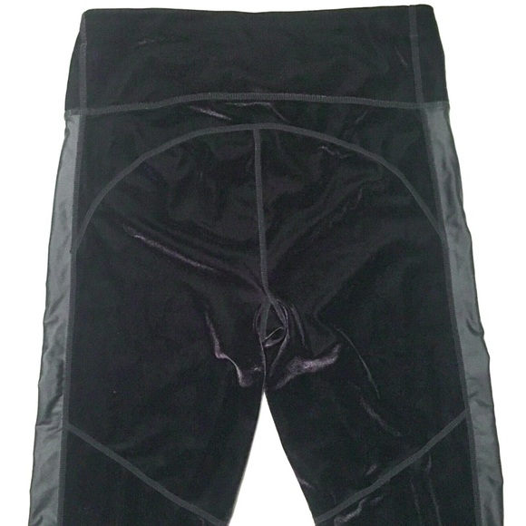 Sweaty Betty Legging Black Velvet Fashion Velour High Rise Pant Tuxedo Pull On M - Picture 15 of 16